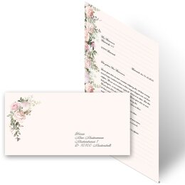 20-pc. Complete Motif Letter Paper-Set MAGNIFICENT ROSES