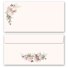 MAGNIFICENT ROSES Briefpapier Sets Rose motif CLASSIC 100-pc. Complete set, DIN A4 & DIN LONG Set., SOC-8378-100