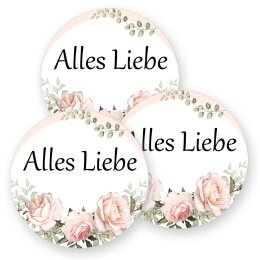Motiv-Sticker Aufkleber Blumenmotiv  50 Aufkleber, Rund Ø 4,5 cm, AU-1-76