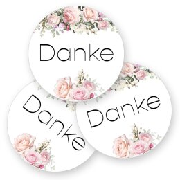 Motiv-Sticker Aufkleber Blumenmotiv  50 Aufkleber, Rund Ø 4,5 cm, AU-1-77