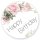 50 stickers HAPPY BIRTHDAY - Flowers motif Round Ø 4,5 cm Special Occasions, Flowers motif, Paper-Media