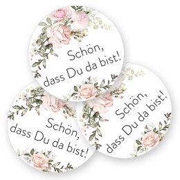 Motif sticker Aufkleber Flowers motif  50 stickers, Round Ø 4,5 cm, AU-1-81