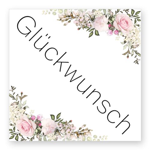 50 stickers GLÜCKWUNSCH - Birthday Square 4 x 4 cm Special Occasions, Birthday, Paper-Media