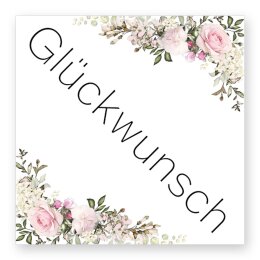 50 stickers GLÜCKWUNSCH - Birthday Square 4 x 4 cm...