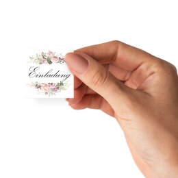 50 adesivi EINLADUNG - Motivo Fiori Quadrato 4 x 4 cm