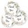 THANK YOU Aufkleber Motif de fleurs  50 autocollants, Rond Ø 4,5 cm, AU-0-90