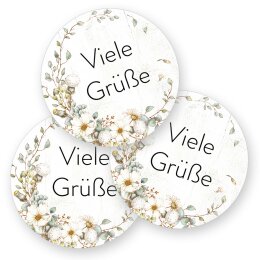 Autocollants à motifs Aufkleber Motif de fleurs  50 autocollants, Rond Ø 4,5 cm, AU-1-85