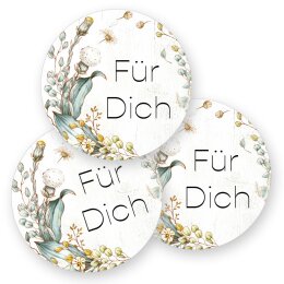 Motiv-Sticker Aufkleber Blumenmotiv  50 Aufkleber, Rund Ø 4,5 cm, AU-1-86