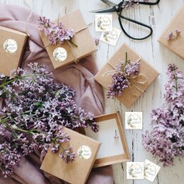 50 Aufkleber FÜR DICH - Blumenmotiv Rund Ø 4,5 cm