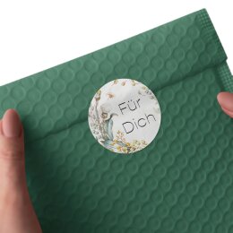 50 Aufkleber FÜR DICH - Blumenmotiv Rund Ø 4,5 cm