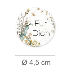 50 stickers FÜR DICH - Flowers motif Round Ø...