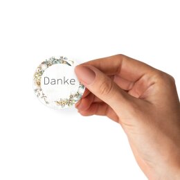 50 Aufkleber DANKE - Dekoration Rund Ø 4,5 cm