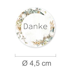 50 stickers DANKE - Decoration Round Ø 4,5 cm 90...