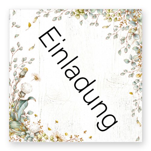 50 adesivi EINLADUNG - Motivo Fiori Quadrato 4 x 4 cm Occasioni speciali, Motivo Fiori, Paper-Media