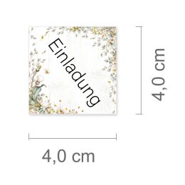50 pegatinas EINLADUNG - Motivo de flores Cuadrado 4 x 4...