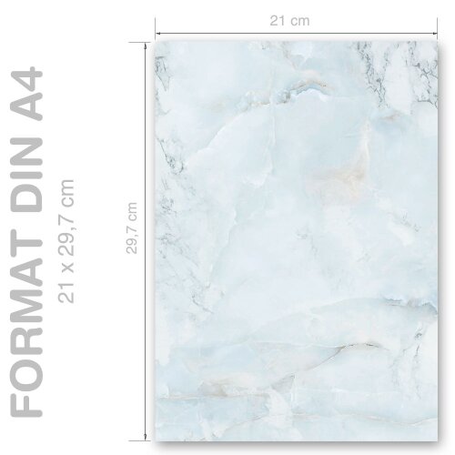 Papier à motif, Papier épais 190 g/m², MARBRE BLEU CLAIR DIN A4 (210x297 mm) Marbre & Structure, Certificats & gastronomie, Certificat, Paper-Media