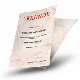 Urkundenpapier 190 g/m², Motiv MARMOR TERRACOTTA