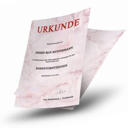 Urkundenpapier 190 g/m², Motiv MARMOR MAGENTA
