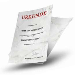 Urkundenpapier 190 g/m², Motiv MARMOR HELLGRAU