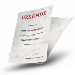 Urkundenpapier 190 g/m², Motiv MARMOR NATUR