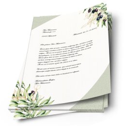 Carta da lettera decorati RAMI DI OLIVA