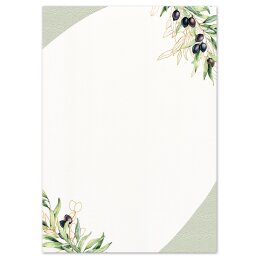 Motif Letter Paper! OLIVE BRANCHES 250 sheets DIN A4 Food...
