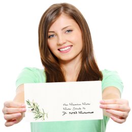 10 patterned envelopes OLIVE BRANCHES in standard DIN long format (windowless)