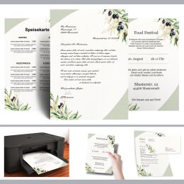 10 patterned envelopes OLIVE BRANCHES in standard DIN long format (windowless)