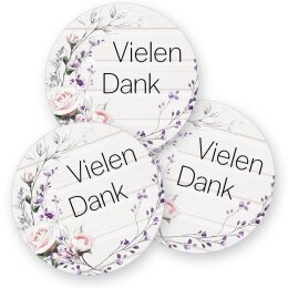 Motiv-Sticker Aufkleber Blumenmotiv  50 Aufkleber, Rund Ø 4,5 cm, AU-1-95