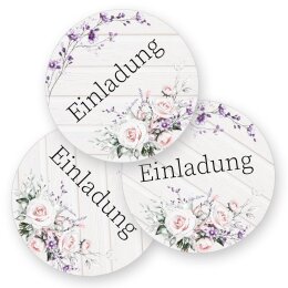 Autocollants à motifs Aufkleber Motif de fleurs  50 autocollants, Rond Ø 4,5 cm, AU-1-96