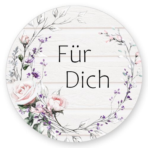 50 stickers FÜR DICH - Birthday Round Ø 4,5 cm Special Occasions, Birthday, Paper-Media