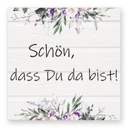 50 autocollants SCHÖN, DASS DU DA BIST! - Fleurs...