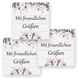 Motivo adhesivo Aufkleber Motivo de flores  50 pegatinas, Cuadrado 4 x 4 cm, AU-1-102