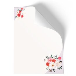 Briefpapier - Motiv IM GARTEN | Blumen & Blüten | Hochwertiges DIN A4 Briefpapier - 20 Blatt | 90 g/m² | einseitig bedruckt | Online bestellen!