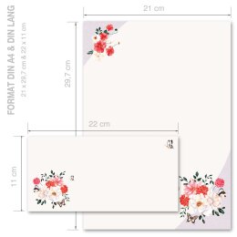 Briefpapier Set IM GARTEN - 40-tlg. DL (ohne Fenster)