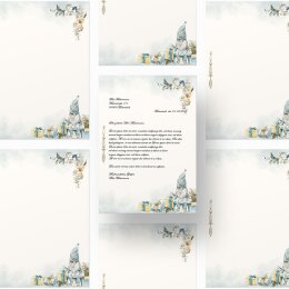 Carta da lettera decorati GNOMI DI NATALE