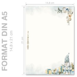 CHRISTMAS ELF Briefpapier Christmas feast ELEGANT 50 sheets, DIN A5 (148x210 mm), A5E-595-50