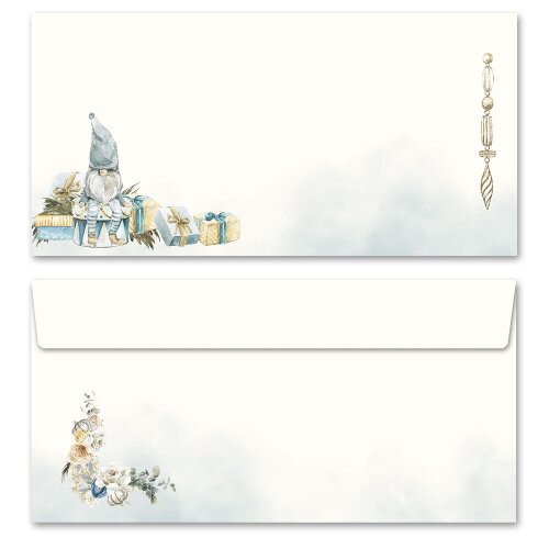 25 patterned envelopes CHRISTMAS ELF in standard DIN long format (windowless) Christmas, Christmas world, Paper-Media
