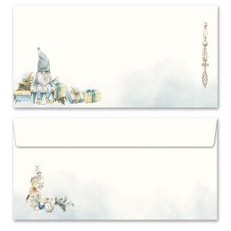 25 buste da lettera decorate GNOMI DI NATALE - DIN LANG...