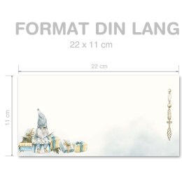 Envelopes Christmas, CHRISTMAS ELF 25 envelopes (windowless) - DIN LONG (220x110 mm) | Self-adhesive | Order online! | Paper-Media