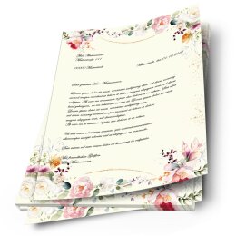 Briefpapier TROPISCHE BLUMEN - DIN A4 Format 100 Blatt