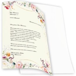 TROPICAL FLOWERS Briefpapier Colorful CLASSIC 100 sheets, DIN A4 (210x297 mm), A4C-8381-100