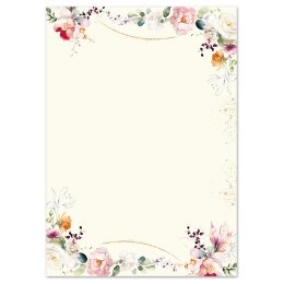 Briefpapier TROPISCHE BLUMEN - DIN A4 Format 250 Blatt...