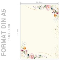 TROPICAL FLOWERS Briefpapier Colorful CLASSIC 100 sheets, DIN A5 (148x210 mm), A5C-178-100